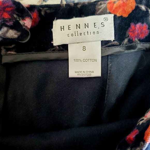 H&M x Hennes Collection Rose Floral Velvet Vintage‎ Style Mini Skirt. Size 8 - Picture 5 of 8